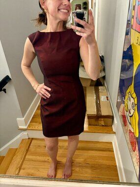 Vintage 1990s Laundry by Shelli Segal Burgundy Sheath Dress Size 2 ILGWU USA